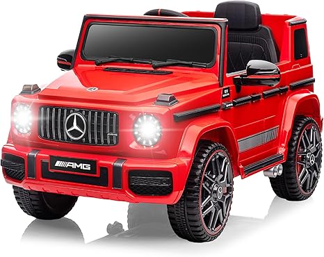 12V 7Ah Licensed Mercedes-Benz G63 Ride on Car for Kids Ages 3-6, Electric Car Ride on Toys w/Parent Remote, Wireless Music, Suspension System - AMG G63 Large,